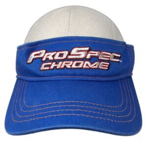 Pro Spec Chrome Strapback Sun Visor Cap Blue One Size Adjustable Cotton Berkley